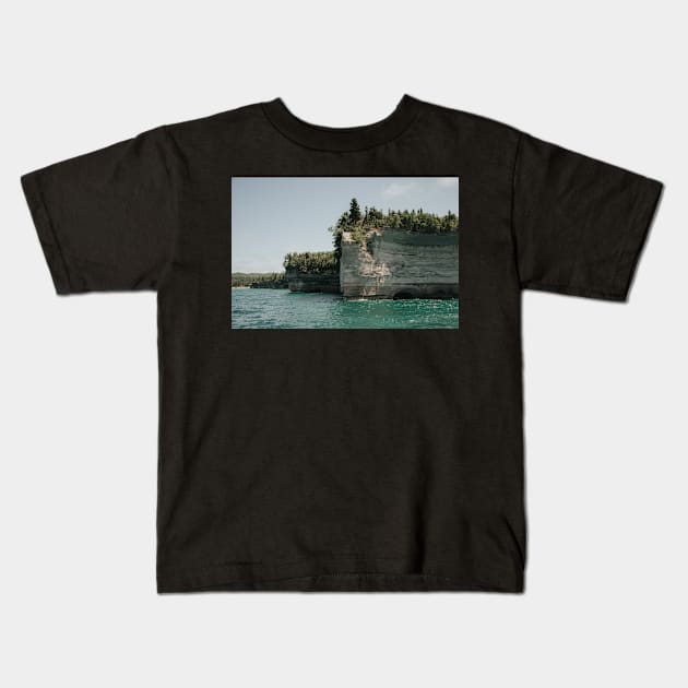 Pictured Rocks Battleship Rocks Kids T-Shirt by LindsayVaughn